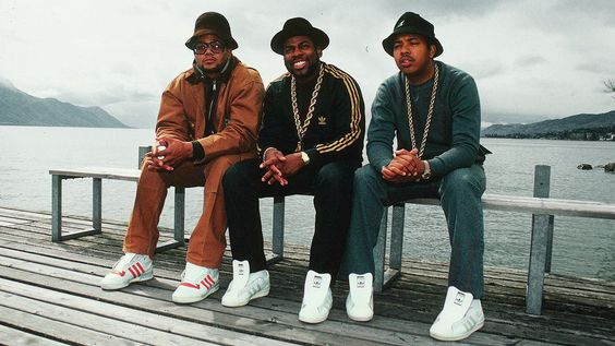 Hip-hop stars Run DMC sporting Adidas