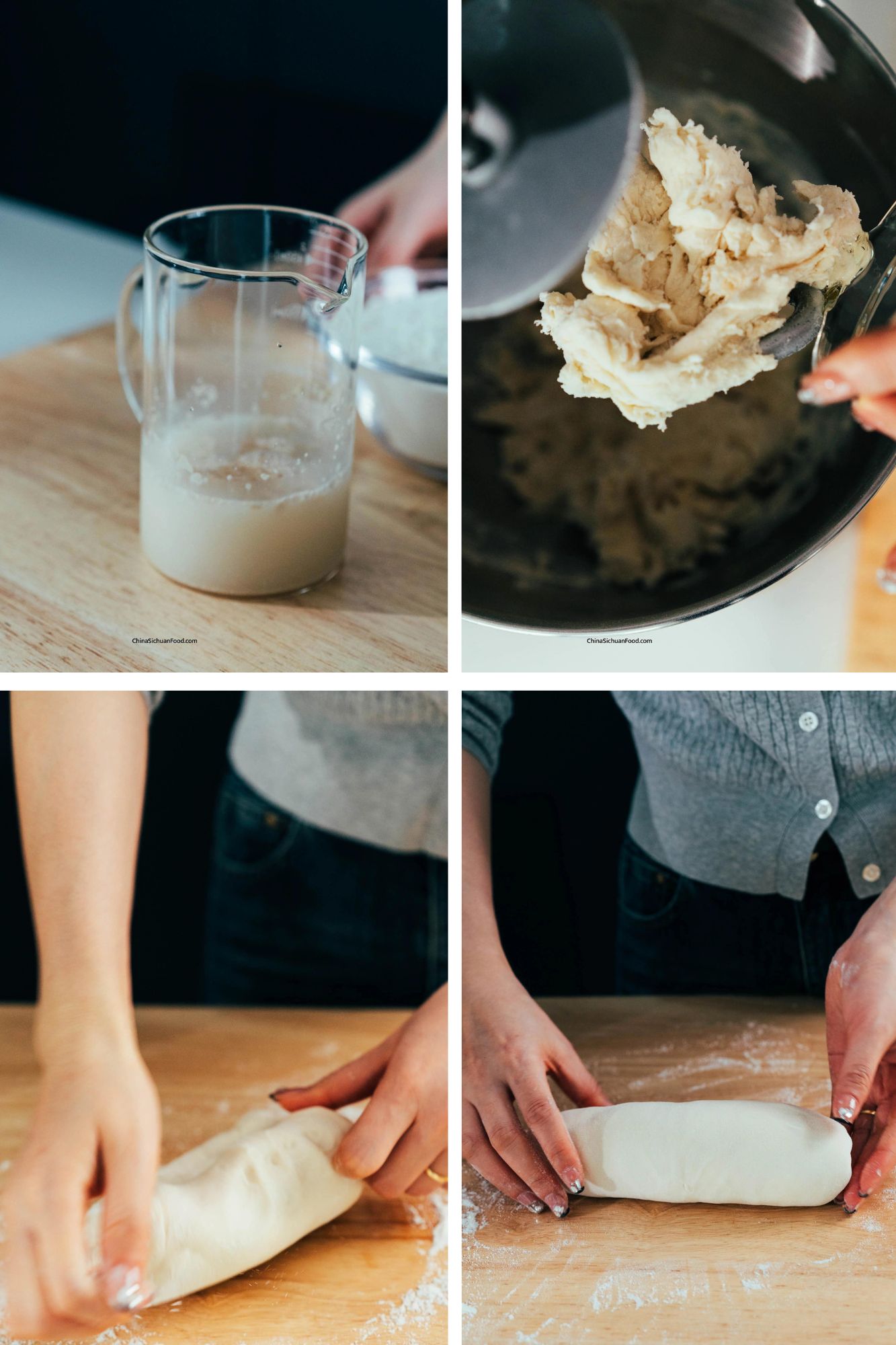 bao bun kneading the dough|chinasichuanfood.com