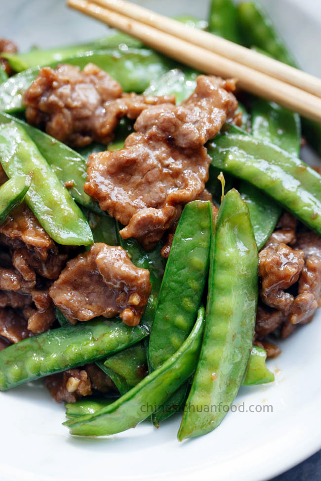 beef and snow pea stir fry|chinasichuanfood.com