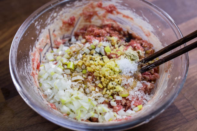 Chinese beef dumplings with celery