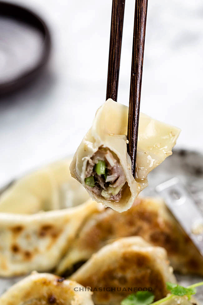 Chinese beef dumplings with celery