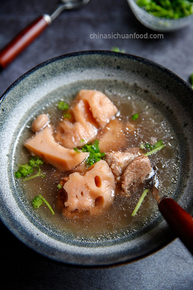 lotus root soup with pork ribs|chinasichuanfood.com