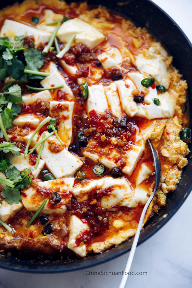 ont pot tofu and egg|chinasichuanfood.com