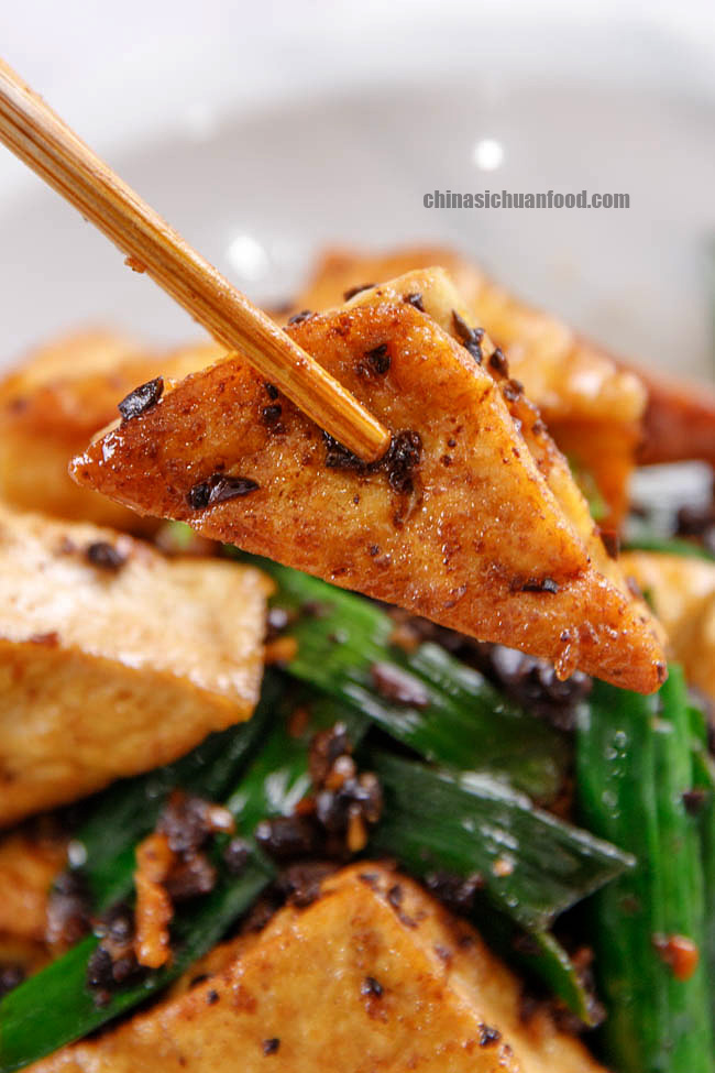 pan-fried tofu with fermented black beans|chinasichuanfood.com