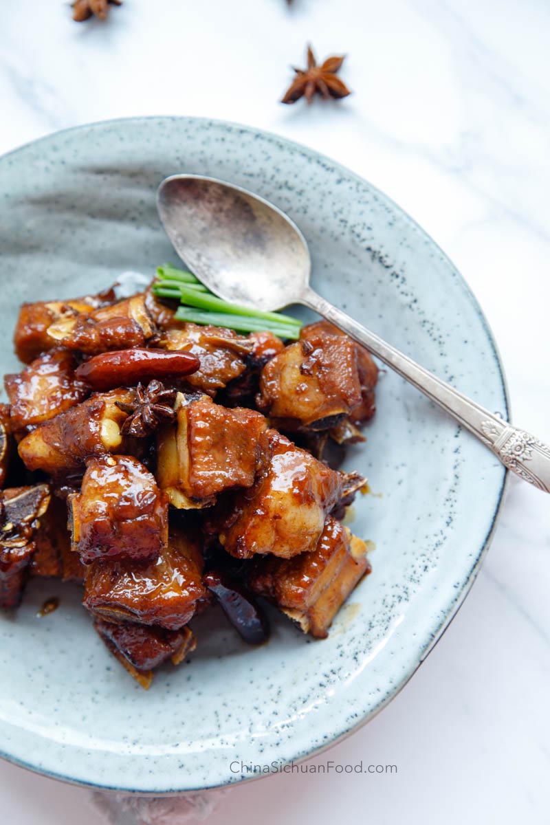 Red braised pork ribs|chinasichuanfood.com