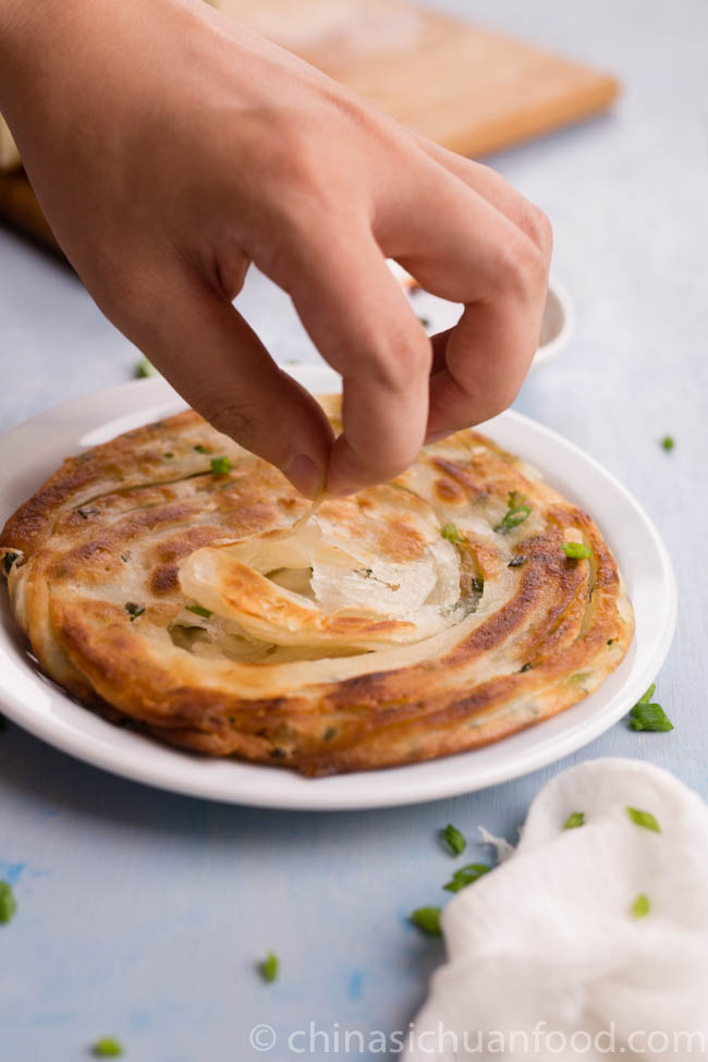 Scallion pancake | chinasichuanfood.com