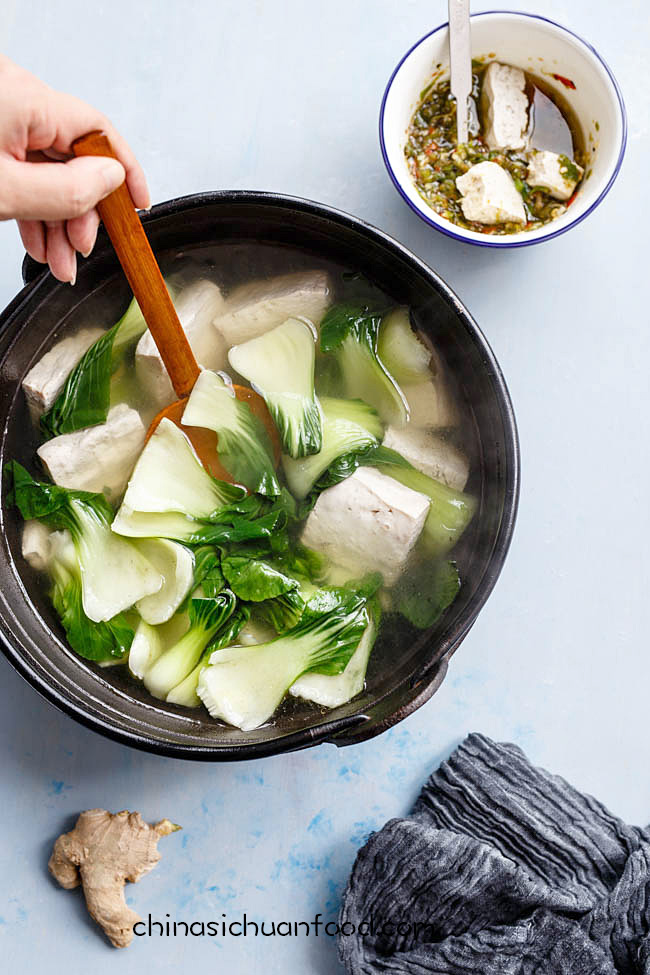 Tofu Soup With Bok Choy