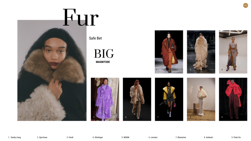 Heuritech trend forecast for fur FW21