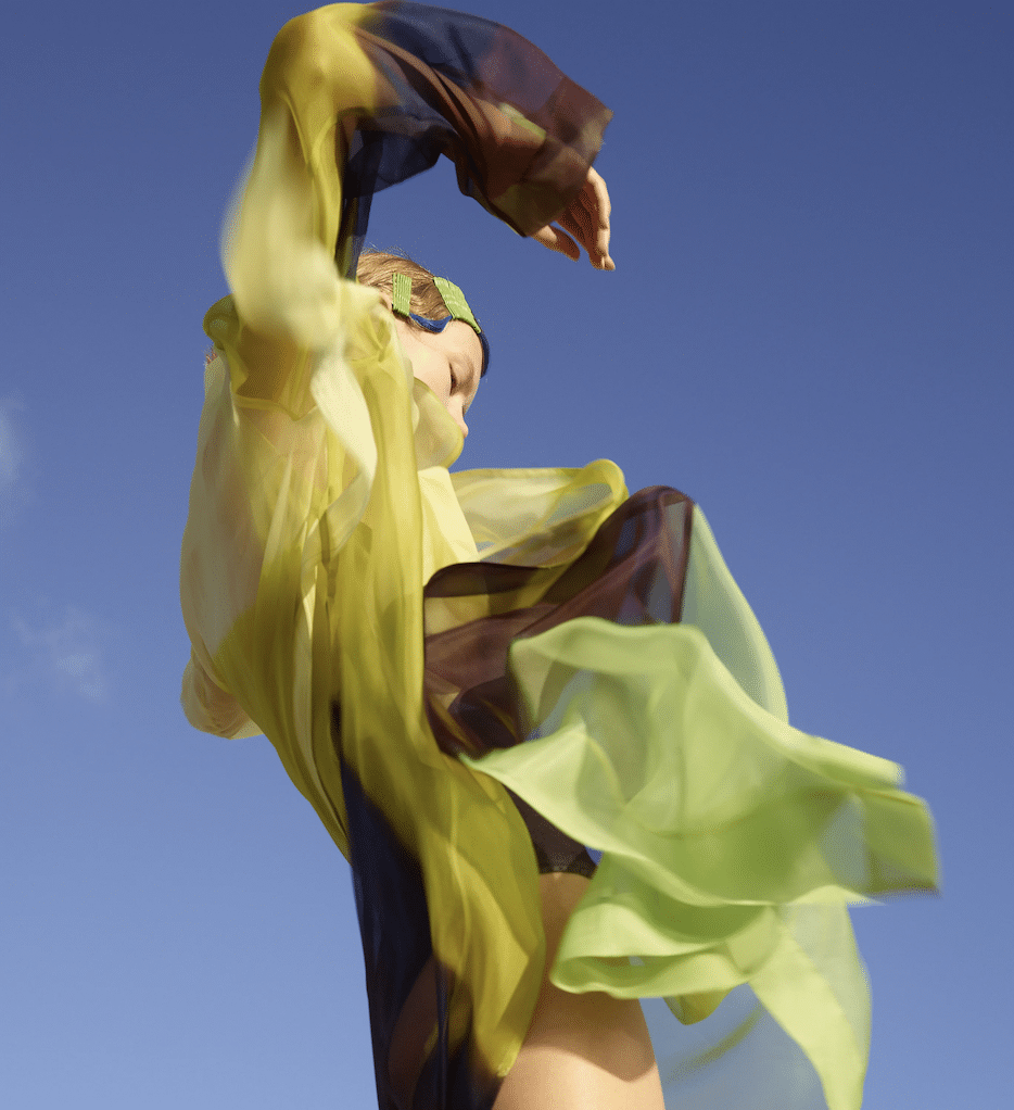 Model poses in Dries Van Noten SS21