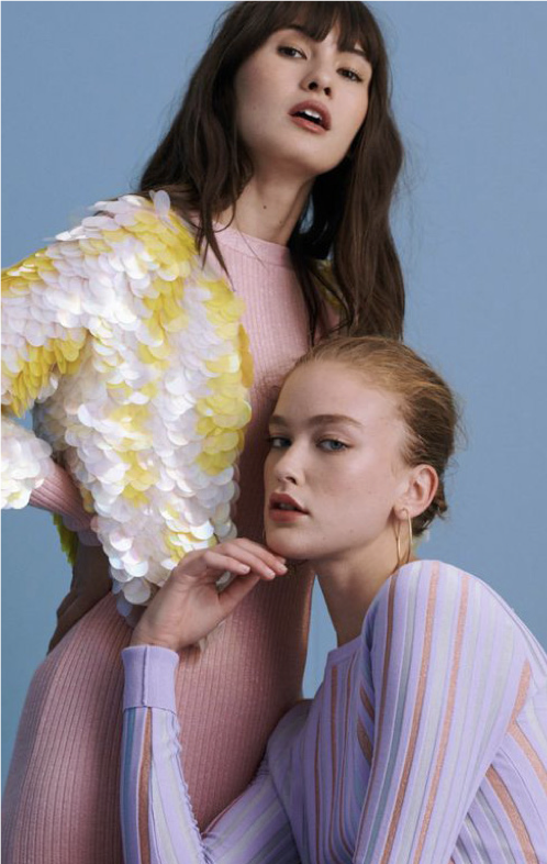 Two models pose for Diane Von Furstenberg