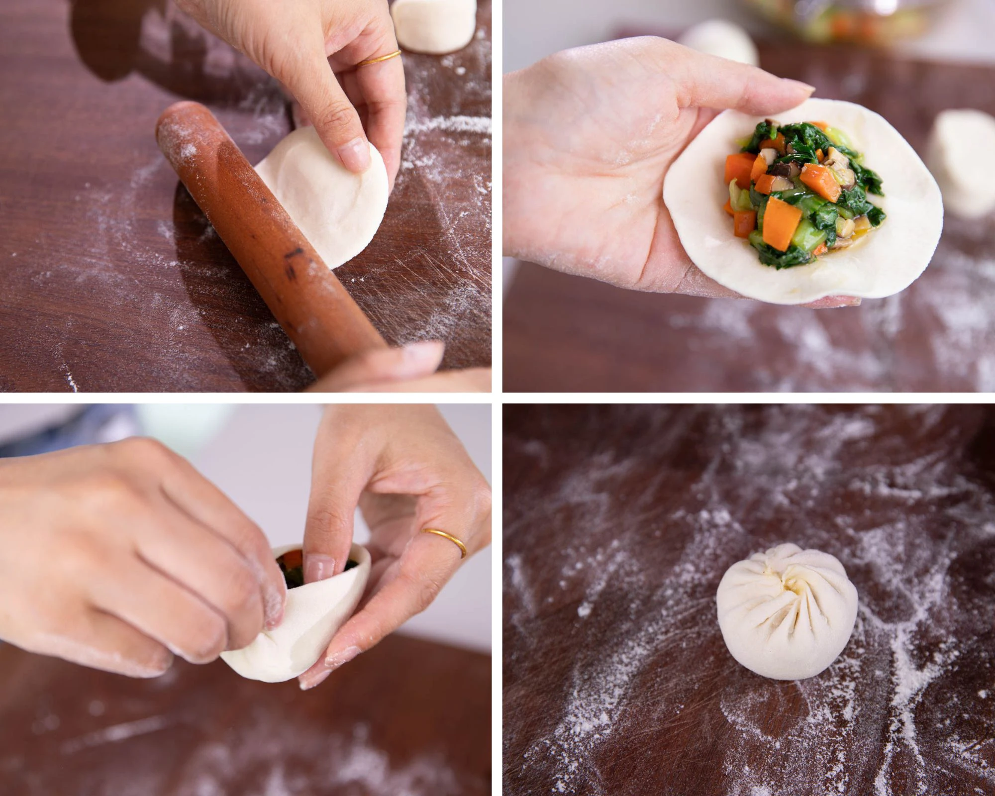 baozi with mushroom and Bok Choy|chinasichuanfood.com