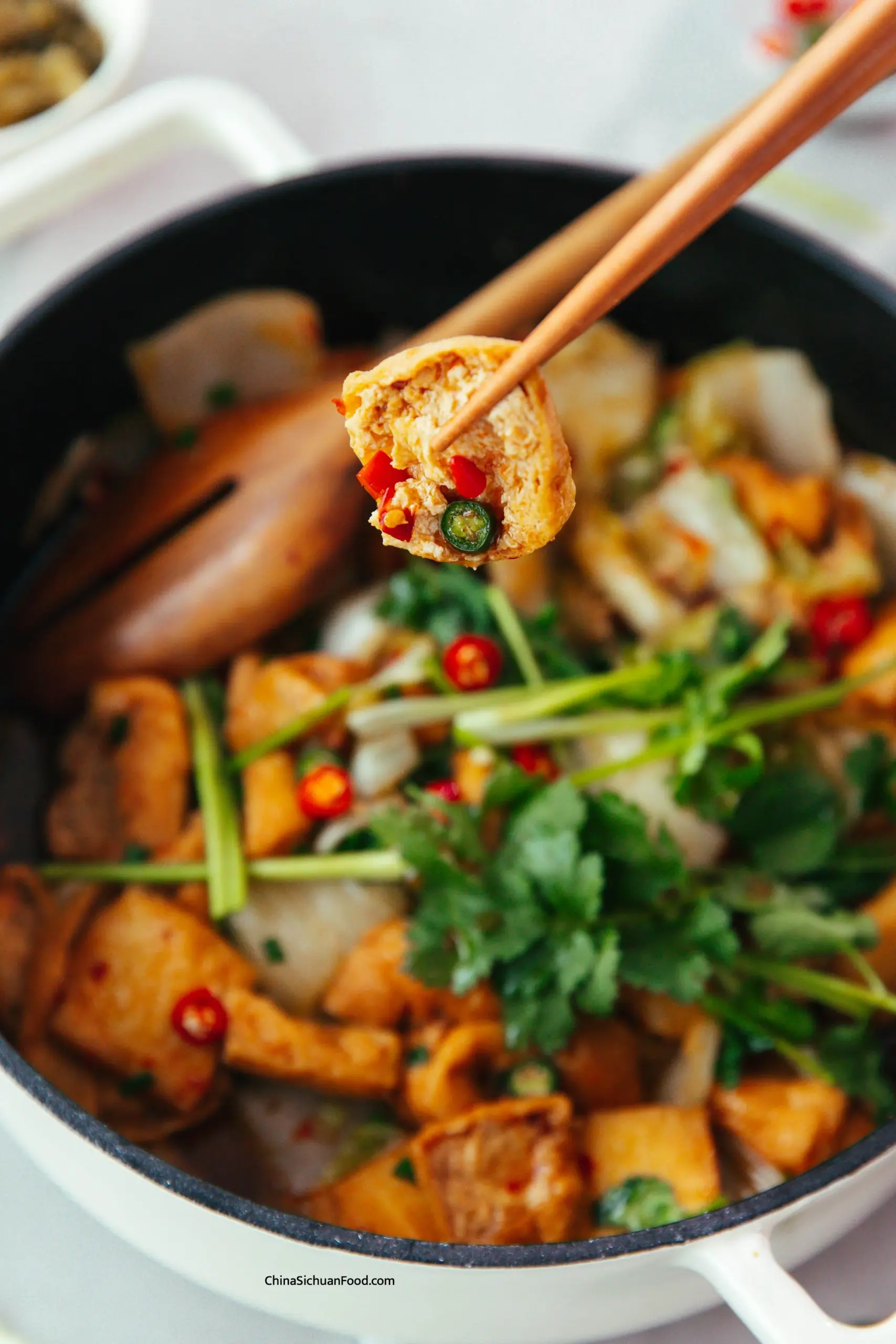 tofu puff braised with cabbage|chinasichuanfood.com