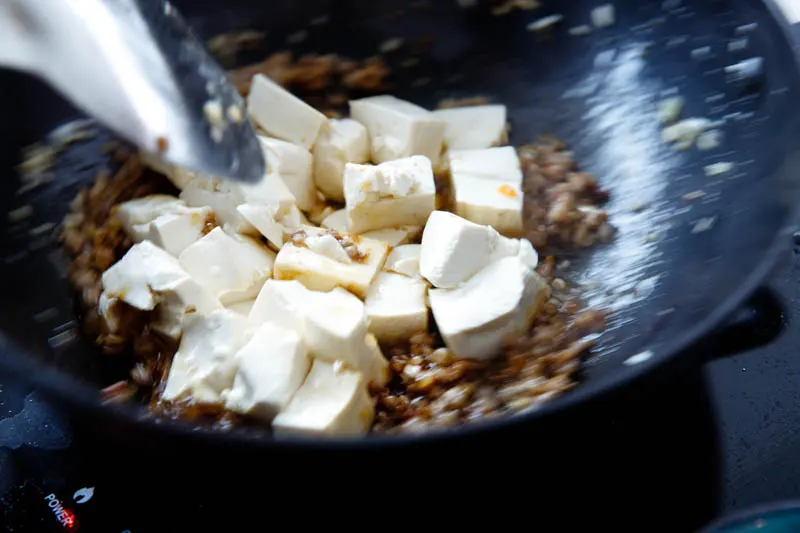 braised tofu with minced pork|chinasichuanfood.com