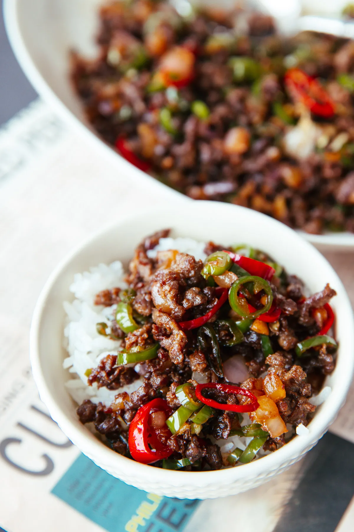 spicy minced beef stir fry | chinasichuanfood.com