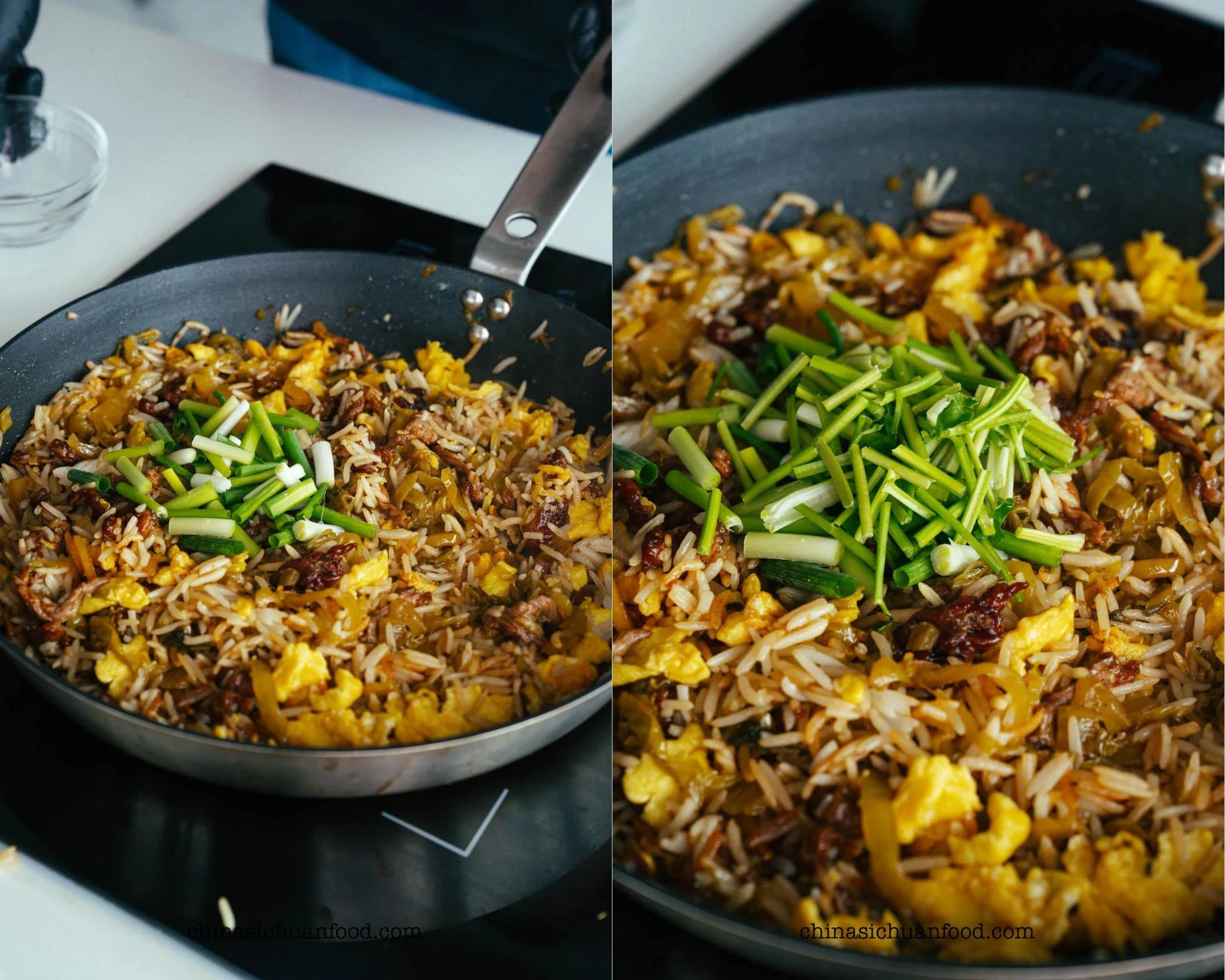 beef and mustard green fried rice | chinasichuanfood.com